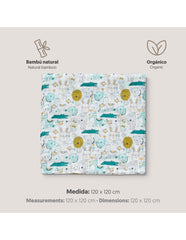 Interbaby - Draps lange mousseline 120x120 cm Mod Gatito