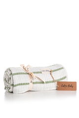 Couverture Muslim 4 Layer Stripe 115x115 cm - Grass Green