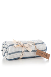 Couverture Muslim 4 Layer Stripe 115x115 cm - Navi