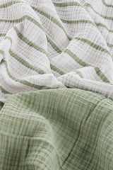 Couverture Muslim 4 Layer Stripe 115x115 cm - Grass Green