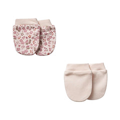Pack de 2 paires de moufles TEA multi fleury coton 0m+