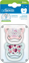 Pack de 2 sucettes Lapine fraises Prevent 0-6 mois Dr brown's