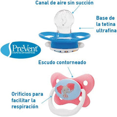 Pack de 2 sucettes Lapine fraises Prevent 0-6 mois Dr brown's