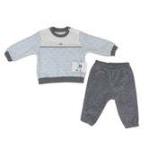 Tenue unie micro etoiles boy style velours 2 pcs