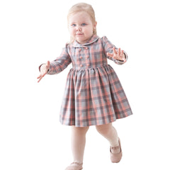 Robe à carreaux saumon grisé 1 pcs