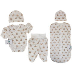 Pack Cars et emmaillotage bonnet 5 pcs coton
