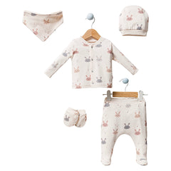 Pack naissance happy lapinou 5 pcs coton bio