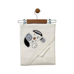 Cape de bain avec gant petit chiot 85x75 cm