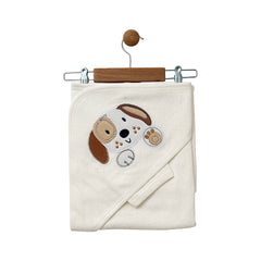 Cape de bain avec gant petit chiot 85x75 cm