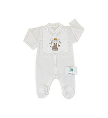 Grenouillère lapine Happy avec bavoir intégré coton