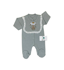 Grenouillère lapine Happy avec bavoir intégré coton