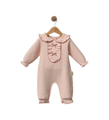 Grenouillère 2 jolies nœud centrés sur col pieds ouverts coton