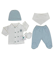 Pack naissance super classy boy boutons centrés 5 pcs coton