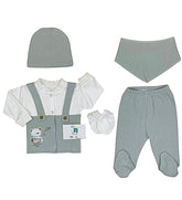 Pack naissance pull salopette nounours 5 pcs coton