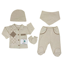 Pack naissance carreaux 5 pcs coton