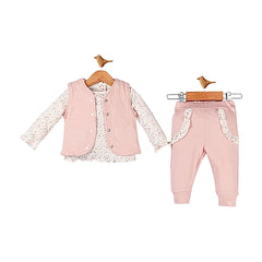 Tenue 3 pcs 2 jolies cœurs gilet pull pantalon