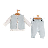 Tenue 3 pcs Happy Boy gilet pull pantalon