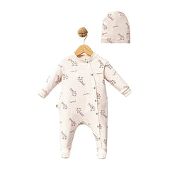 Grenouillère Girafe unisexe 1 bonnet coton
