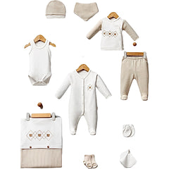 Coffret naissance effet jacquard 10 pcs coton