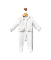 Grenouillère fleurs fleurs fleurs full white 1 pcs coton