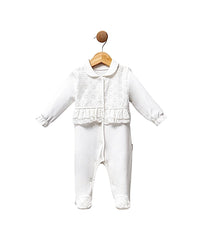 Grenouillère fleurs fleurs fleurs full white 1 pcs coton