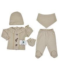 Pack naissance fleurs centrées coton 5 pcs