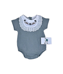 Barboteuse legère col blanc froufrou 1 pcs