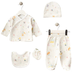 Pack naissance happy animals unisexe 5 pcs coton