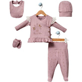 Pack naissance Flowers nature 5 pcs coton bio