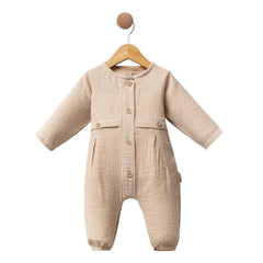 Grenouillère unie mousseline classy baby boy