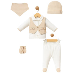 Pack naissance classy boy effet gilet velours 5 pcs