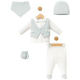 Pack naissance classy boy effet gilet velours 5 pcs