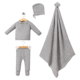 Coffret Triko 4 pcs haut pantalon bonnet couverture - Gris