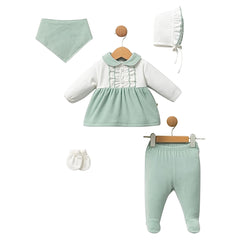 Pack naissance 2 froufrous sur col velours 5 pcs girly