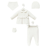 Pack naissance full white lovely flower velours 5 pcs