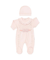 Grenouillère 2 jolies fleurs centrées coton