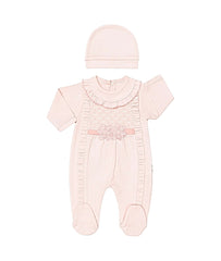 Grenouillère 2 jolies fleurs centrées coton