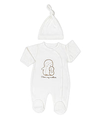 Grenouillère I love my mother 1 bonnet velours