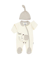 Grenouillère Hello elephant 1 bonnet