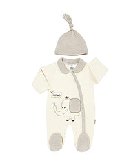 Grenouillère Hello elephant 1 bonnet