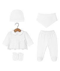 Pack naissance jolie fleur effet mtrouza 5 pcs coton