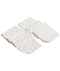 Coffret 6 petites serviettes Stars pink blanc 20x20 cm - Coton Bio