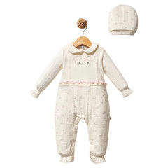 Grenouillère Rose Girl 1 bonnet coton Bio