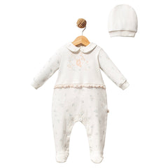 Grenouillère Pretty girl 1 bonnet coton bio