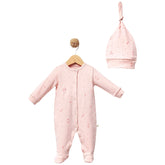 Grenouillère ballons 1 bonnet coton bio - Pink Style