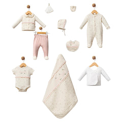 Coffret naissance Rose Girl 10 pcs coton Bio