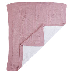 Couverture TRIKO laine naturelle 90x100 cm intérieur coton 0m+ - Mauve