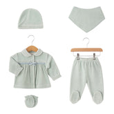 Pack naissanve Jolie nœud centré velours mint style 5 pcs