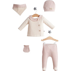 Pack naissance petites feurs piquées classy girl 5 pcs coton