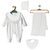 Pack naissance 4 pcs classy girl col froufrou coton